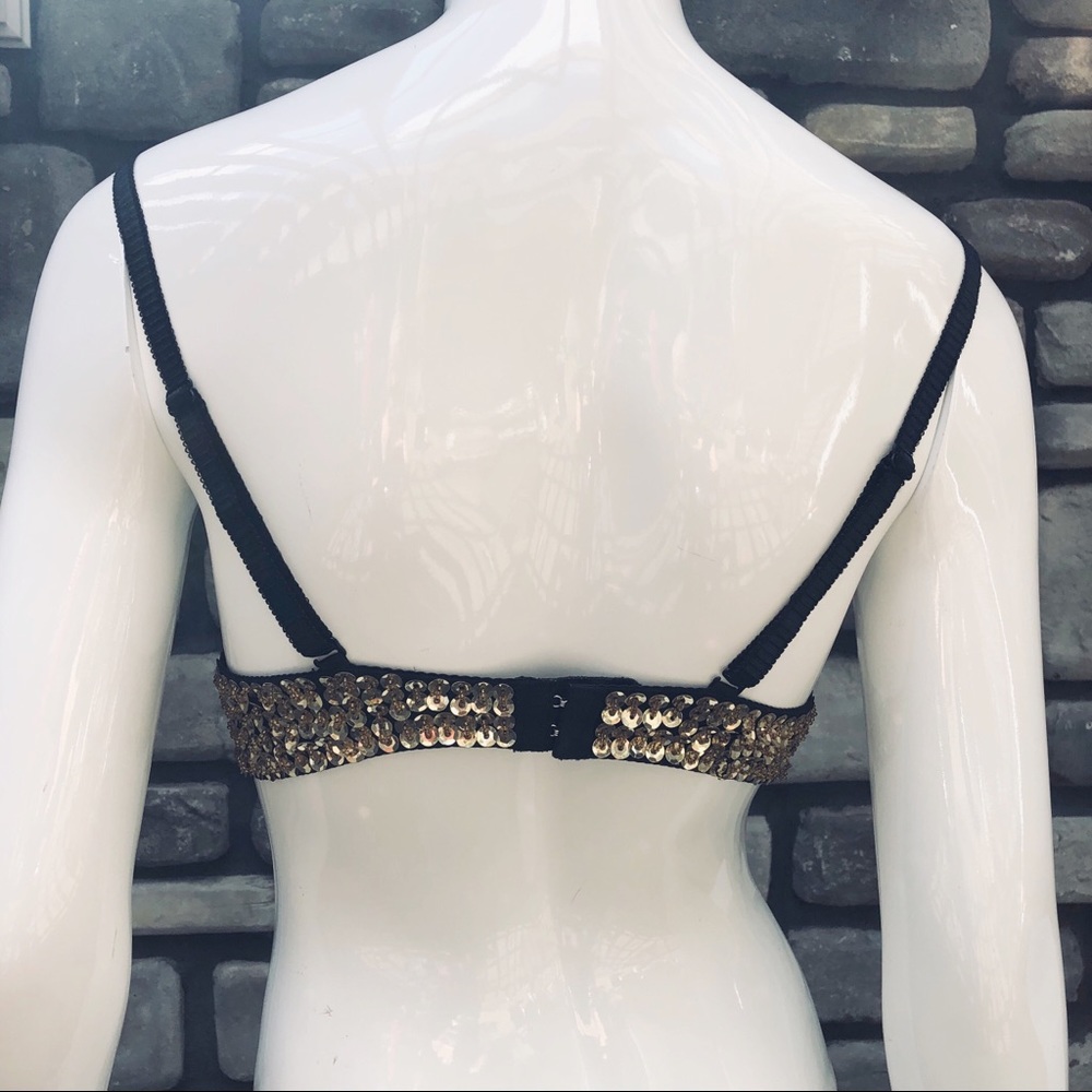 🔴Gold Sequin & Beaded Bra 38/B EUC - Picture 4 of 7